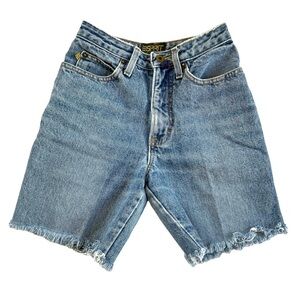 ESPRIT VTG early  90’s light wash, high-waisted mom jean shorts frayed hem Sz 5